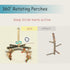 ROOJUNE 360 Finches) Bird Perch Rotating Perch with Natural Chew Toys - Spinning Bird Toys Cage Accessories- Parrot