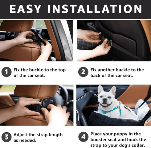 25 lbs, Oiilores Dog Car Seat for Small Dogs,Washable Pet Booster Seats for Car with Clip-On Safty Leash, Reversible