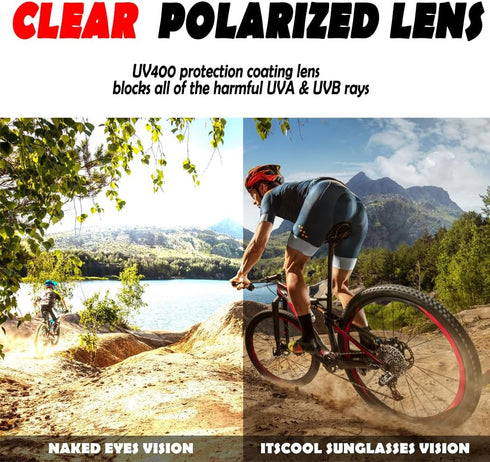 ITSCOOL Polarized Sports Sunglasses - 5 Interchangeable Lenses for Men Women Softball Baseball Cycling Glasses