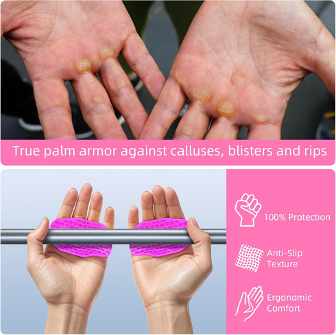 NiuMid 2nd Gen Enlarged Anti-Slip Workout Grips - Ergonomic Hand Protector Gloves for Weight Lifting, Pull-Ups, Gym