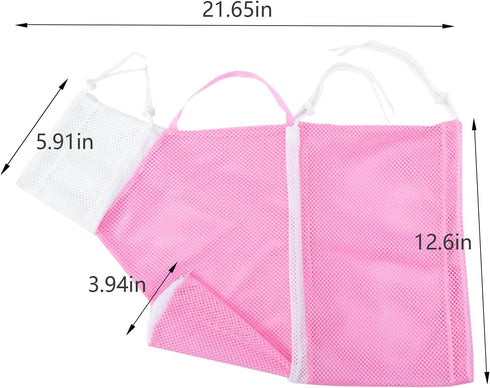 2Pcs Cat Bathing Bag, Adjustable Cat Grooming Restraint Bag for Bathing (Gray & Pink)