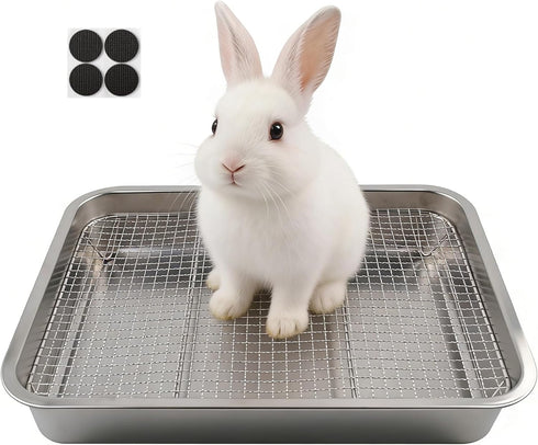 Rabbit Litter Box Stainless Steel Gird Rabbit Litter Box,304 Stainless Steel Sifting