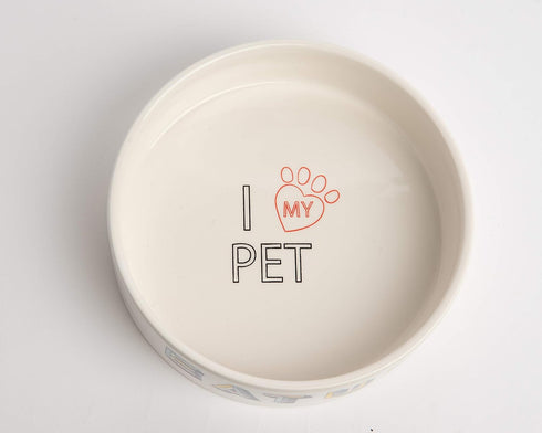 Park Life Designs - Ceramic Bowl for Dogs, Cats and Pets, Stylish Retro Design, Heavyweight and Non Slip, Chew Proof,