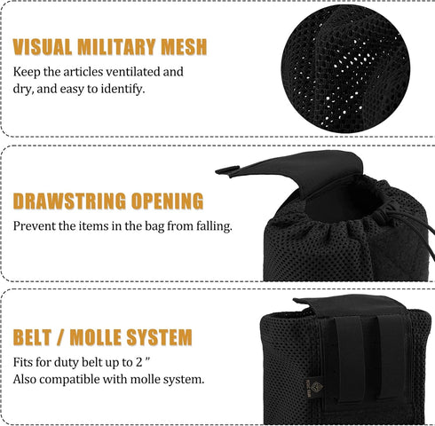 PETAC GEAR Molle Drawstring Dump Pouch, Roll Up Tactical Recovery Tool Pack, EDC Storage Bag