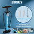 Portable Bicycle Tire Pump, Hand Air Pump for Bike, Fits Presta & Schrader Valve, Includes Ball Pump Needle