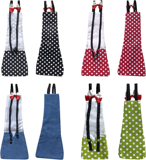 1 Pack Chicken Duck Goose Diaper Washable Pet Bow Tie Diapers for Hens Roosters Poultry (S, Black)
