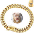 Gold Dog Chain Collar, Heavy Duty Cuban Link Chain with Secure Buckle for Small Medium Large Dogs (12" Gold)