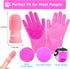 Dog Bath Gloves with 4 Pack Dog Toothbrush - Grooming Kit for Small, Medium, Large Dogs, Silicone Washing Gloves