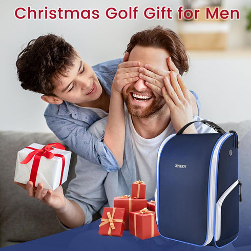 YOREPEK Golf Shoe Bag, 3 Pockets for Socks, Gloves, Tees, Balls, Brush, Zippered Sport Carrier with Ventilation