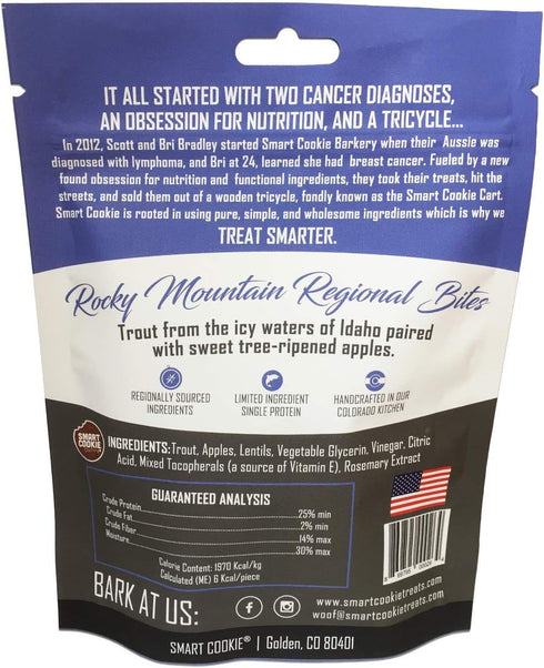 All Natural Dog Treats - Trout & Apple - Training Treats for Dogs & Puppies with Allergies or Sensitive Stomachs - Soft Dog Treats, Grain Free, Chewy, Human-Grade, Made in USA - 5oz Bag