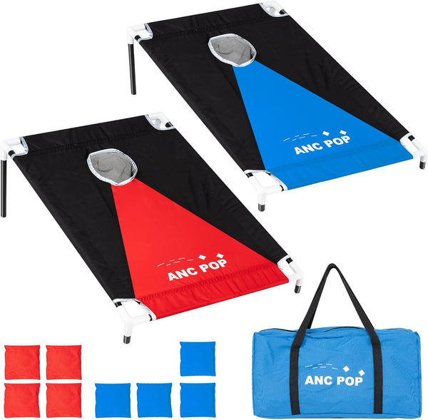 ANC POP Portable Cornhole Game Set PVC Framed Corn Holes Outdoor Game