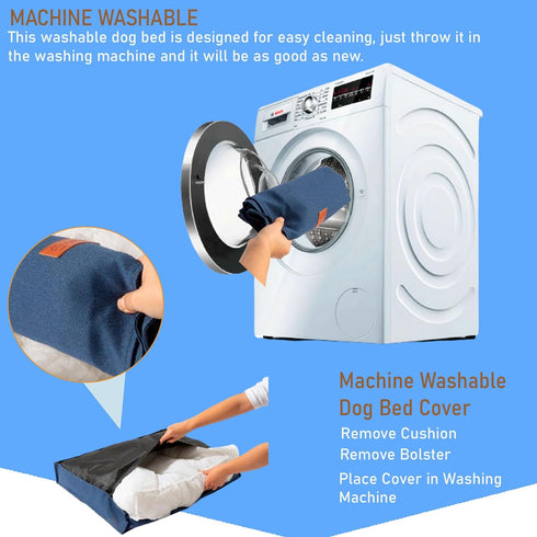 Dog Bed, Crate Bed Orthopedic for Medium and Large Dogs, Soft, Warm, Durable, Removable Washable Cover