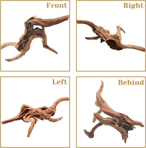 Tfwadmx Natural Driftwood for Aquarium, Reptile Branches, Terrarium Wood, 11-13 inch Pack of 2 Fish Tank Log Decoration