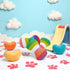 Htppzjr 2 Pcs Colourful Dog Plush Vocal Toy Rainbow Bone-Shape Chewing Toy Pet Supplies for Pet Playing Use Adorable