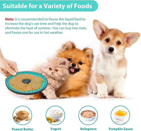 Lick Mat for Dogs, Dog Crate Lick Pads Slow Feeder, Lick Pad Crate Training Toy Crate Lick Plate,Very Suitable Peanut