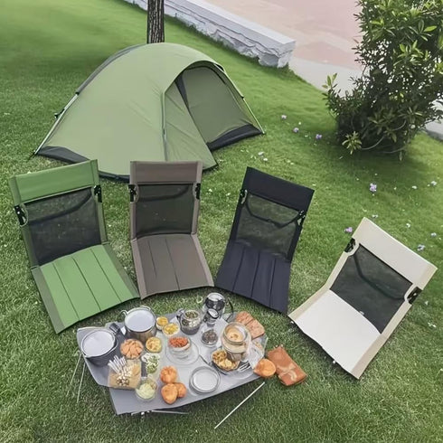 Generic Swimming Portable Camping Chair with Mesh Backrest,Lightweight Foldable Beach Chair with Carry Bag for Poolside