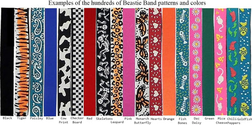 Beastie Band Cat Collar with Fish and Bones Design (Red)