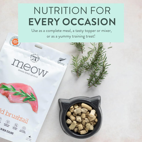 Meow Wild Brushtail Freeze Dried Raw Cat Food, High Protein, Limited Ingredient Recipe 1.76 oz