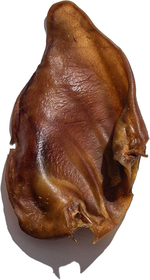 Jack&Pup Extra Thick Whole Pig Ears for Dogs - Premium Natural Pork Chews, 10 Pack, Excellent Rawhide Alternative
