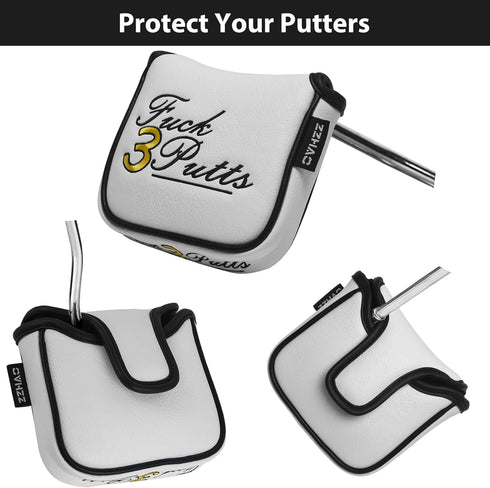 ZZHAO Funny Magnetic Mallet Golf Putter Cover, Fits Most Mallet Putters, Golf Gifts for Dad, 5.5 x 4.7 x 1.2