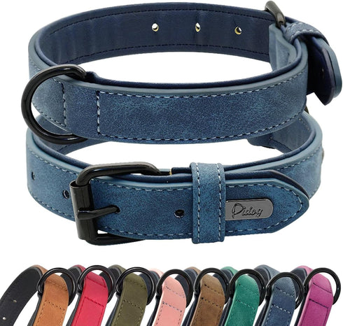 Didog Soft Padded Leather Dog Collar, Breathable Heavy Duty Leather with Adjustable Rust-Proof Metal Buckle for Small