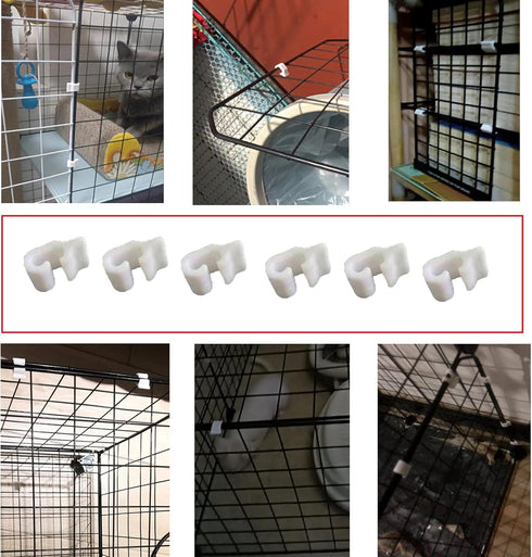 12 Pack Rabbit Cage Wire Crate Door Lock Buckle Connector Latches - Clamp for Cat Dog Pet Cages, DIY Reinforced