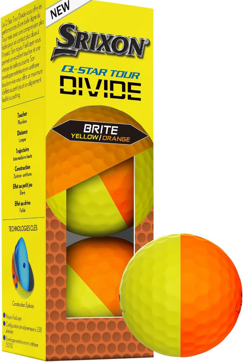 Srixon Q-Star Tour Divide Golf Balls - Enhanced Visibility & Performance