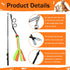 Flirt Pole for Dogs, Interactive Teaser Wand Play Pole with Fleece Rope Lure for Outdoor Exercise & Training