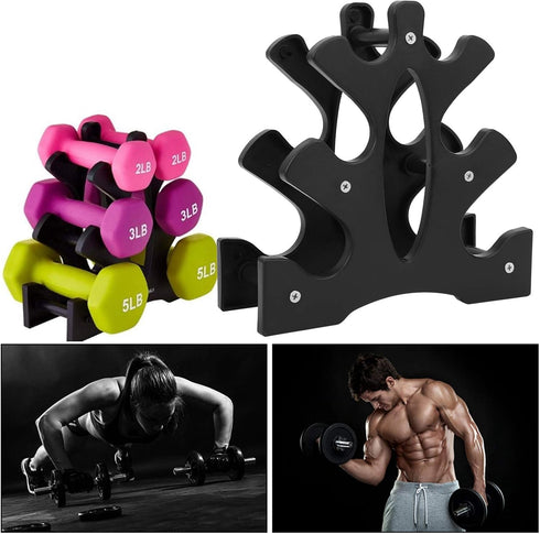 Home Workout Dumbbell Rack Dumbbell Bracket Tree Shape Weights Rack 3 Tier Holder Organizer Bracket Dumbbell Display Rack Dumbbell Hanger
