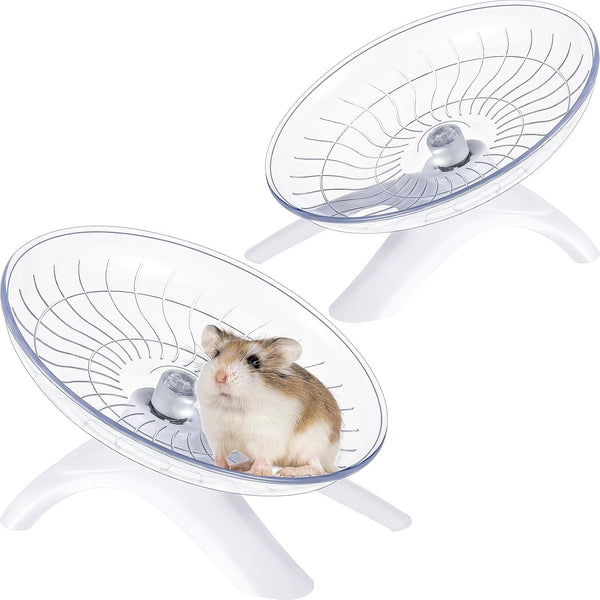 2 Pieces Hamster Wheel, Silent Exercise Wheel for Hamsters, Gerbils, Mice, Hedgehog, Guinea Pig