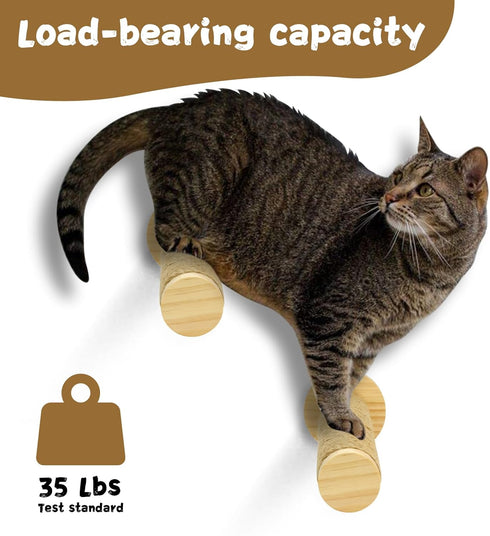 Cat Wall Steps, 11.8 Inch Wall Mounted Cat Stairs with Jute Rope Scratching Shelf (2 Pack)