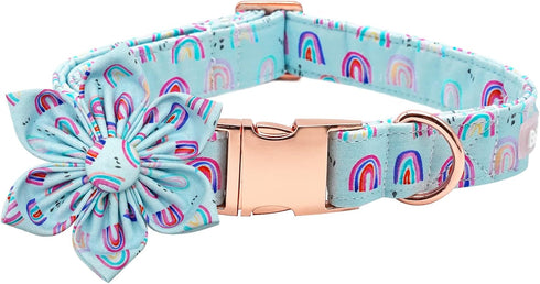 Dog Collar with Flower, Adjustable Summer Fruit Bow Collar for X-Small Puppies, Cute Durable Pet Collars.