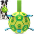 Dog Toys Soccer Ball - Durable Balls with Strap for Medium Small Dogs - Puppy Birthday Gifts and Tug Toy