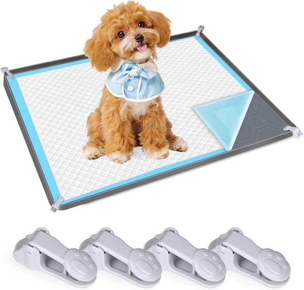 phepetroll Dog Pee Pad Holder, Dog Potty Tray Silicone Puppy Pad Holder Tray