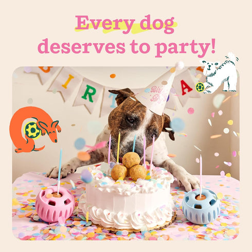 WOOF Party Pupsicle - Long-Lasting Interactive Dog Toys for Boredom - Low-Mess Design - Birthday Gifts for Dogs - Large