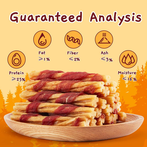 5-Inch (22-Count), 14.1oz Jungle Calling Chicken Collagen Sticks Long Lasting Dog Chews, Duck Wrapped Dog Treats