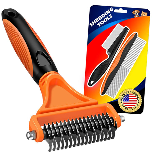 UGNEL 3PCS Pet Grooming Rake & Metal Comb & Flea Comb for Cats