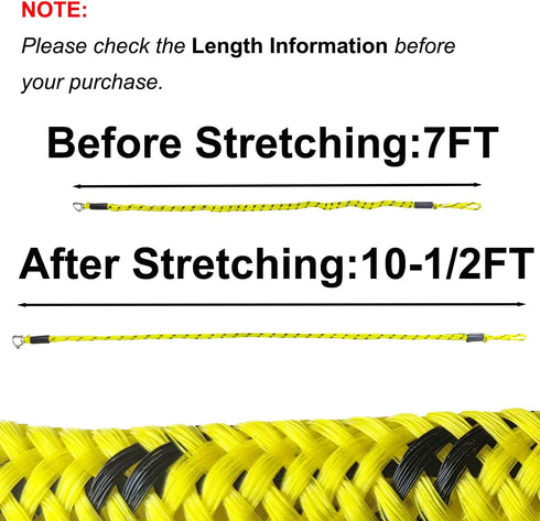 316 (1, 7 Single Hook Bungee Dock Lines Heavy-Duty Elastic Mooring Ropes for Boats, PWCs & Kayaks | Adjustable PVC