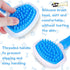 Dog Bath Brush with Soft Silicone Bristles, Rubber Scrubber for Grooming Short and Long Hair Pets (Blue)