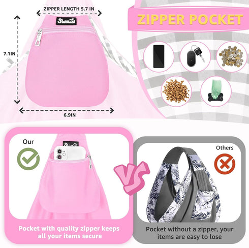 Lukovee Pet Sling, Hand Free Dog Sling Carrier Adjustable Padded Strap Tote Bag, Shoulder Bag with Safety Belt & Front