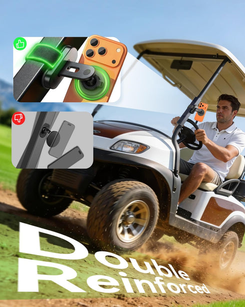 Rocoren 17-12, Magnetic Golf Cart Phone Holder, Phone Mount Compatible with MagSafe iPhone Golf Cart Accessories