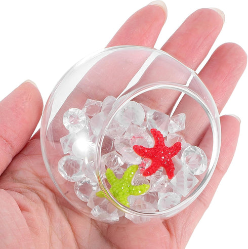 50g Cabilock Betta Fish Hiding Hideaway Aquarium Decor with Shelter, Sea Star and Rhinestones, Tropical Fish Tank