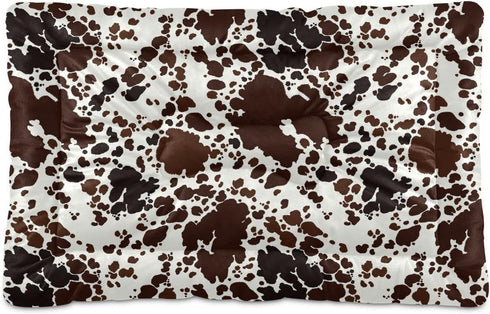 Qilmy Cow Print Dog Bed, Non-Slip Soft Cat and Dog Bed Mattress, Washable Kennel Pad (24 x 36 Inch)