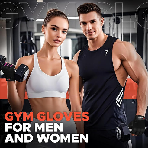 BEACE Weight Lifting Gym Gloves with Anti-Slip Leather Palm for Workout Exercise Training Fitness and Bodybuilding