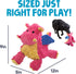 goDog Coral Large Bubble Plush Dragon Chew Toy with Squeaker