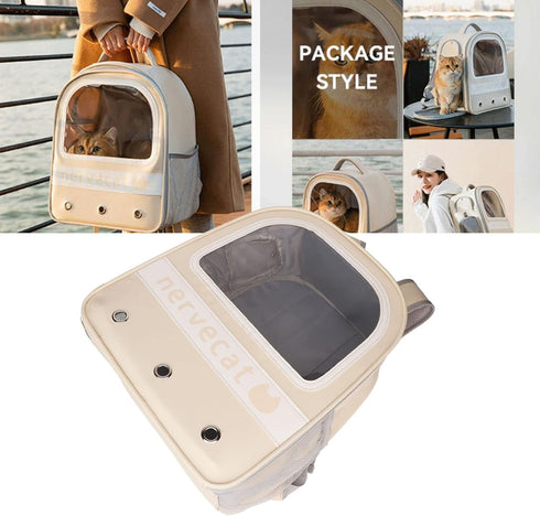 Cat Backpack Carrier, Large Capacity Transparent Ventilated Travel Bag for Cats, Kittens, and Puppies