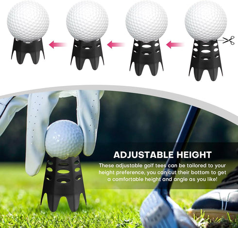 Golf Simulator Tees, 22Pcs Plastic Tees for Home, Indoor or Outdoor Training, Pack of 12 Tall & 12 Small