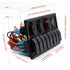 FXC 12V 24V Blue LED ON/Off Marine Multi Function Switch Panel - Waterproof 8 Gang Rocker Switch Panel