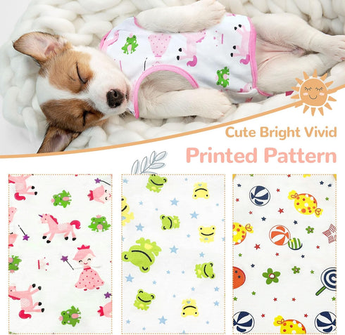 PETCARE 3 Pack Premium Small Dog Shirts, 95% Cotton Soft Cute Outfits for Small Dogs and Cats