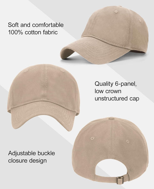Oversize XXL Baseball Cap for Men and Women, Adjustable Soft Crown Hat for Big Heads 23.6"-25.6"